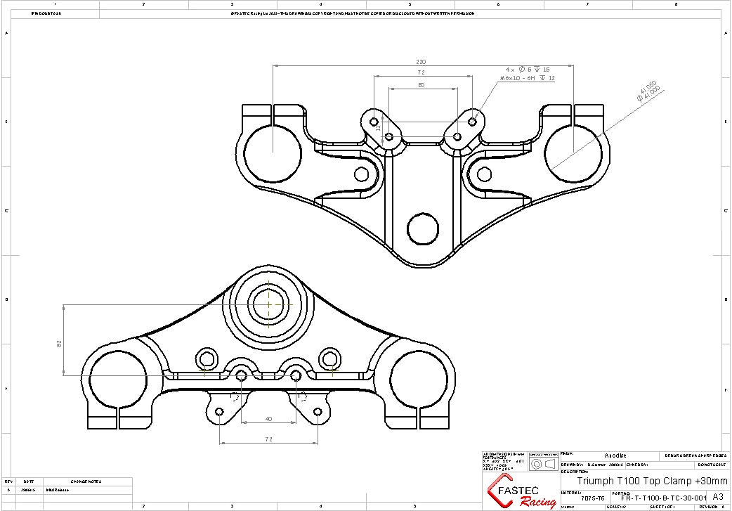 Triumph T100 +56mm Extra Wide Yoke Kit
